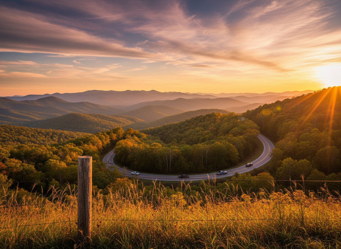 North Carolina, golden hour photograph. cinematic camera angle 255025