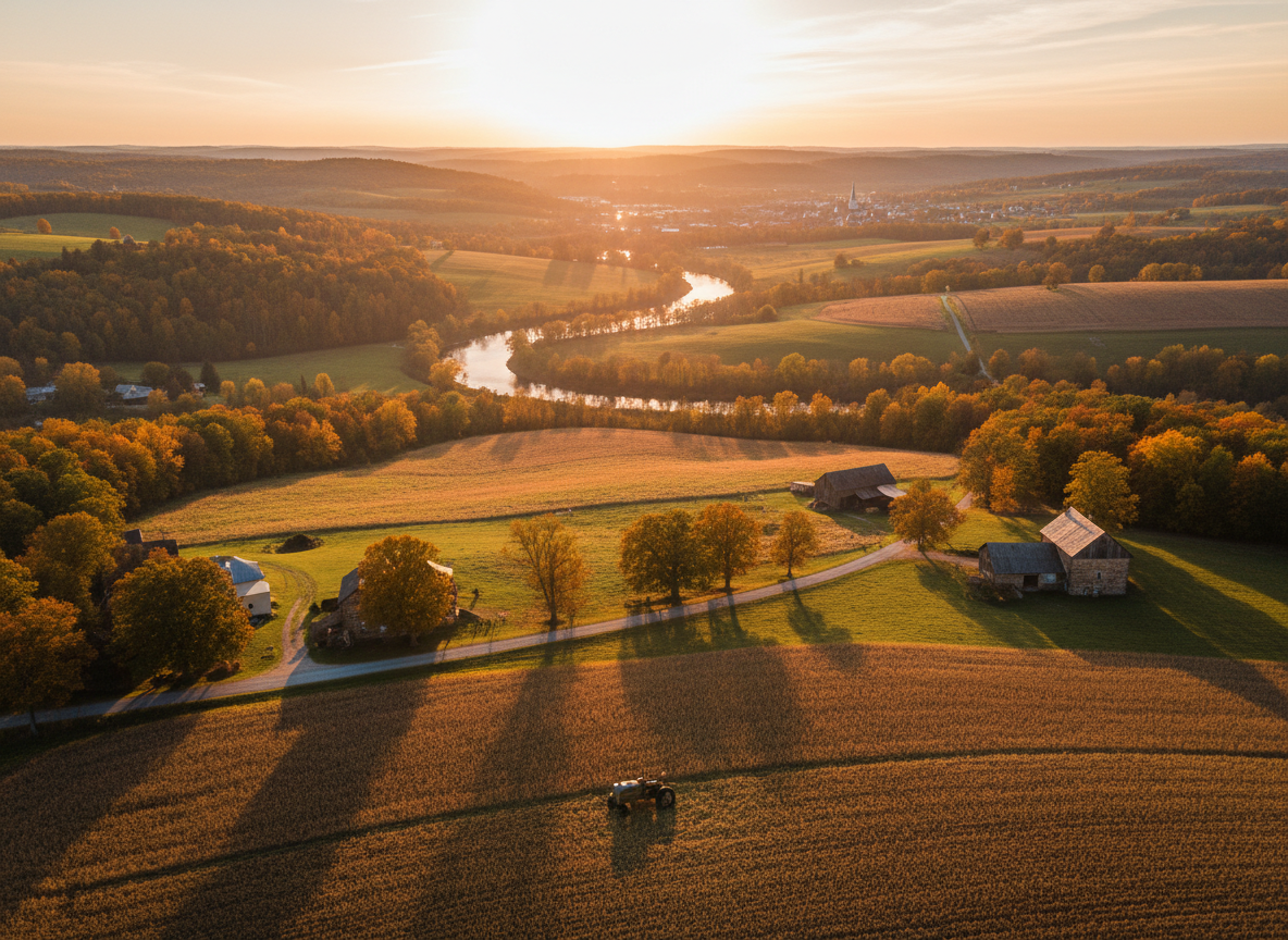 _Pennsylvania, golden hour photograph. cinematic camera angle 255025