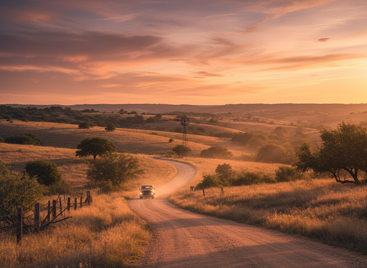 Texas, golden hour photograph. cinematic camera angle 255025