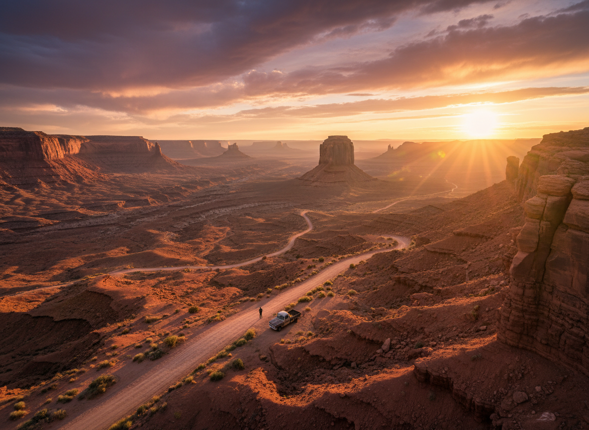 Utah, golden hour photograph. cinematic camera angle 255025