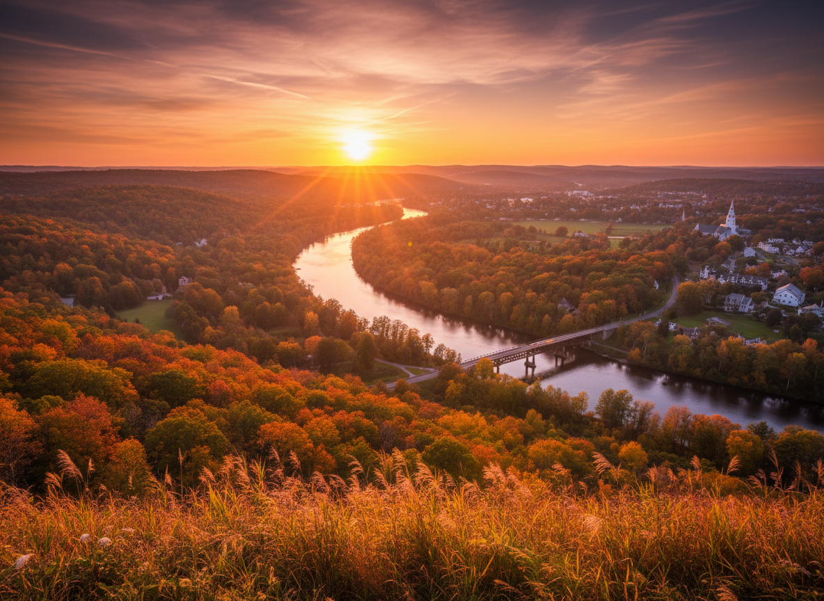 connecticut, golden hour photograph. cinematic camera angle 139916