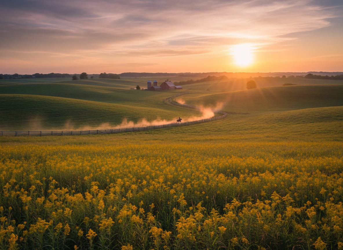 kentucky, golden hour photograph. cinematic camera angle 255025